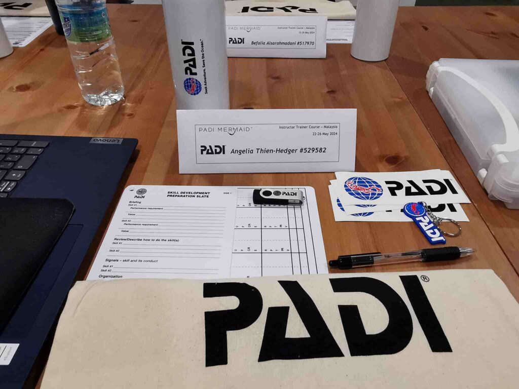 Taking the PADI Mermaid Trainer class in Kuala Lumpur Malaysia